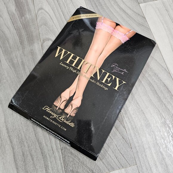 Honey Birdette Whitney Romantic Pink Thigh High Suspender Stockings Size S - Picture 1 of 4